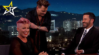 Singer Pink Gets A Surprise Visit From Johnny Depp On Jimmy Kimmel