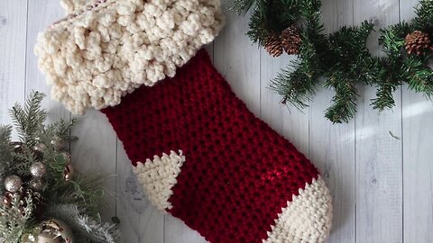 Classic Red and White Christmas Stocking"