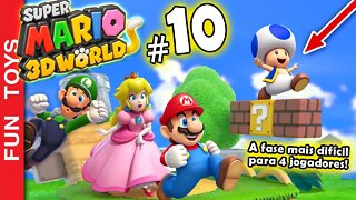 Super Mario 3d World #10 - Chegamos em uma fase quase IMPOSSÍVEL com 4 jogadores! Fica no mundo 5!