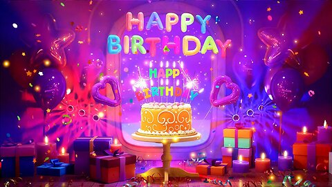 Magical Happy Birthday Celebration Cake 🎂 Animation with Birthday Song 60FPS 4K