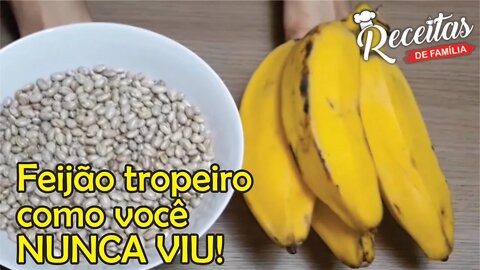 Feijão tropeiro - misturei banana no feijão e veja o resultado