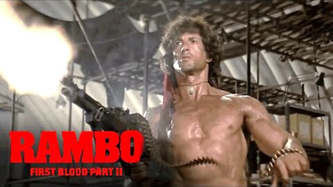 Rambo shoot up the base scene Rambo first blood part Il
