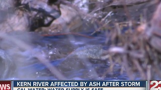 Kern River affected by ash after storm