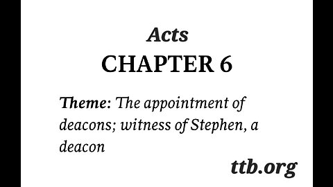 Acts Chapter 6 (Bible Study)