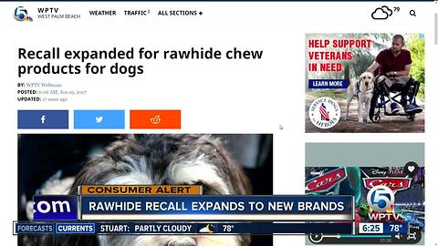 Recall expanded for rawhide chew products for dogs