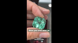 Rare 43 carat GIA certified Large Natural Colombian emerald asscher cut