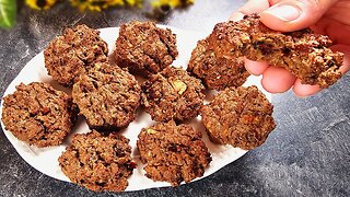 Tasty diet cookies with oats and apples! NO sugar, NO flour!