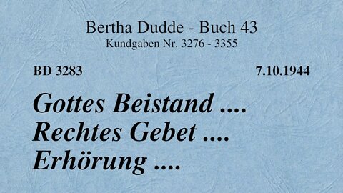 BD 3283 - GOTTES BEISTAND .... RECHTES GEBET .... ERHÖRUNG ....