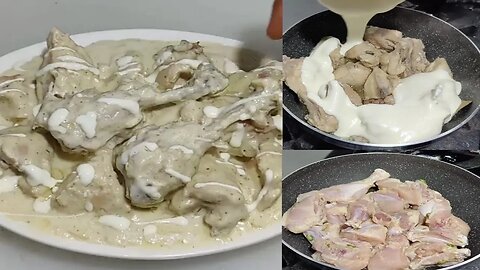 Special Badami Malai chicken recipe | malai kreemi chicken recipe | white chicken karahi