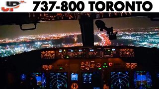 Piloting Boeing 737-800 for Night Landing in Toronto