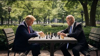 Trump and Biden Playing Checkers