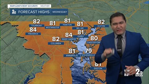 WMAR-2 News Cesar Cornejo Tuesday forecast