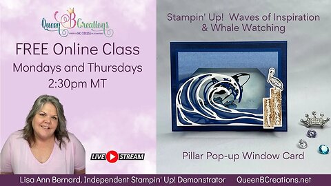 👑 How to make a Window Pillar Pop-Up Card using Stampin' Up! Waves of Inspiration / Whale Watching