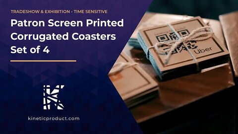 Patron Screen Printed Corrugated Coasters Set of 4