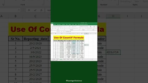 COUNTIF Formula in Excel #exceltips #microsoftexcel #excelsolutions #dataanalysis #excelclasses