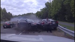 Incredible Video: Officer Narrowly Escapes Death in 120 mph Crash