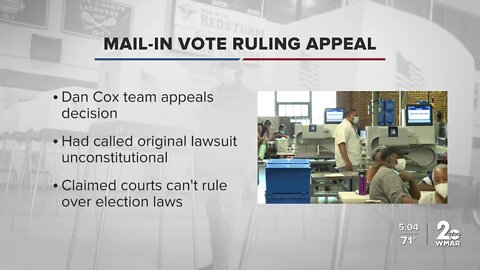 Dan Cox to appeal judge's ruling allowing mail-in ballots to be counted before Election Day