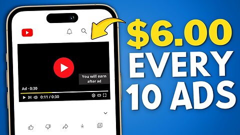 💰💻 Earn $6 PER 10 ADS Watched! 💸 #MakeMoneyOnline #EarnCash #EasyIncome