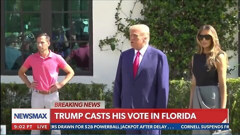 “We’re Going to Have a Great Night” – Trump Addresses Reporters After Casting Vote For DeSantis