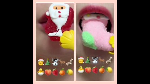 Christmas emoji eating satisfying asmr video