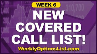 Week 6 Using The WeeklyOptionsList.com - Covered Call Picks!