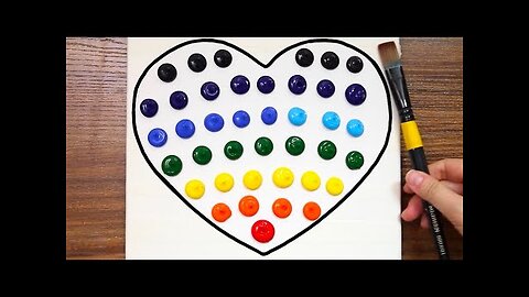 Simple Heart Acrylic Painting on Canvas Step by Step #688｜Satisfying Art ASMR