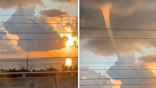 Amazing waterspout in the Florida keys