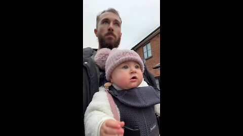 Daddy and daughter on a little winter walk ❤️🥰🥰
