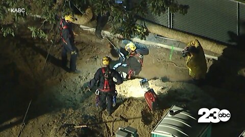 Firefighters rescue blind dog that fell down 15-foot hole