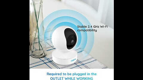 REOLINK Home Security Camera System, 3MP HD Plug-in Indoor WiFi Camera, Pan Tilt Pet Camera, Ba...