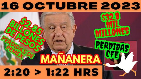 💩🐣👶 AMLITO | Mañanera *Lunes 16 de Octubre 2023* | El gansito veloz 2:20 a 1:22.