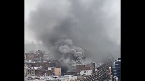 Huge Fire At A Brooklyn Lumber Storage Warehouse