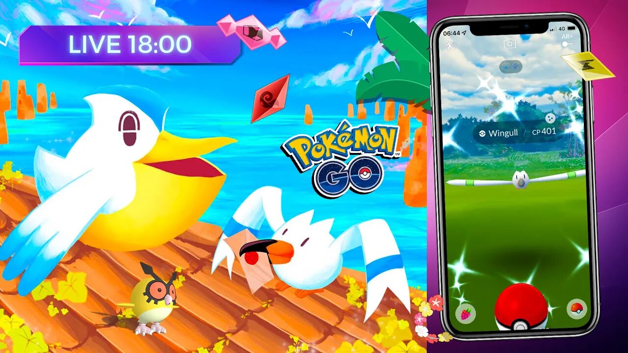 🕕 WINGULL SHINY! DOBRO DE DOCES AO CAPTURAR POKÉMON! Hora do Holofote ...