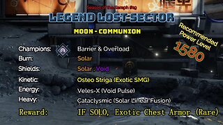Destiny 2 Legend Lost Sector: Moon - K1 Communion on my Warlock 1-22-23