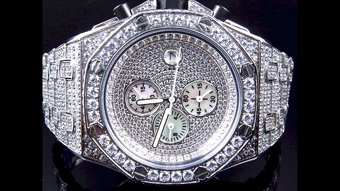 Mens Iced Out 42mm Diamond Watch with Simulated Diamonds and Bling Dial - Bling-ed Out Fully Ad...