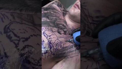Bear Chest Tattoo That's So Cute You'll Fall In Love With It #shorts #tattoos #inked #youtubeshorts