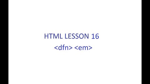 HTML Lesson 16