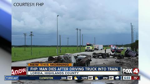 FHP investigating truck crash into train