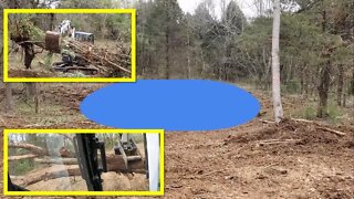EP #18 VRBO cabin in the woods. New pond clearing, Bobcat e42, Mongo ripper, skid steer grapple.