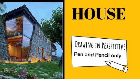 Drawing House in Perspective using pen and pencil | TimeLapse | YoungUncleSam
