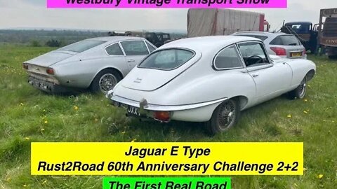 Jaguar E type 60th Anniversary Rust2Road 2+2 on her First Drive to the Westbury Transport Show