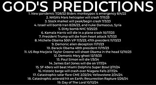 GOD'S PREDICTIONS: Harris plane crash 10/17; Israel nuke Syria 8/26; dirty bomb NYC 9/25