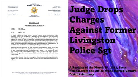 Judge Drops Charges Against Former Livingston Police Sergeant
