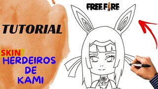 Como Desenhar a Skin Herdeiros de Kami do Free Fire
