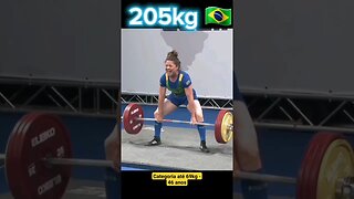 Deadlift de 205kg de Cícera Tavares 🇧🇷