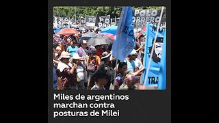 Argentinos manifiestan contras posturas de Milei respecto a la clase trabajadora