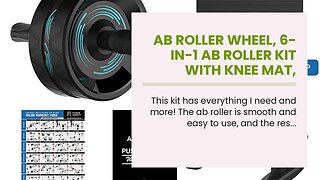 Ab Roller Wheel, 6-in-1 Ab Roller Kit with Knee Mat, Push-Up Bars, Resistance Bands, Workout Po...