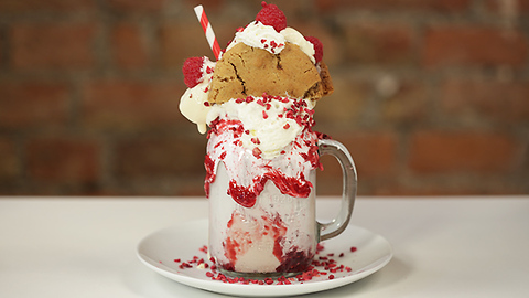 How to make an indulgent raspberry freakshake