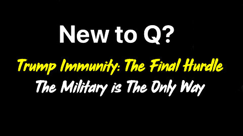 Trump Immunity - The Final Hurdle = The Military Is The Only Way - 3/22/24..
