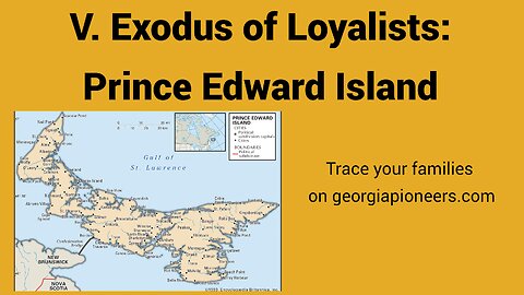 Exodus of Loyalits to Prince William Island
